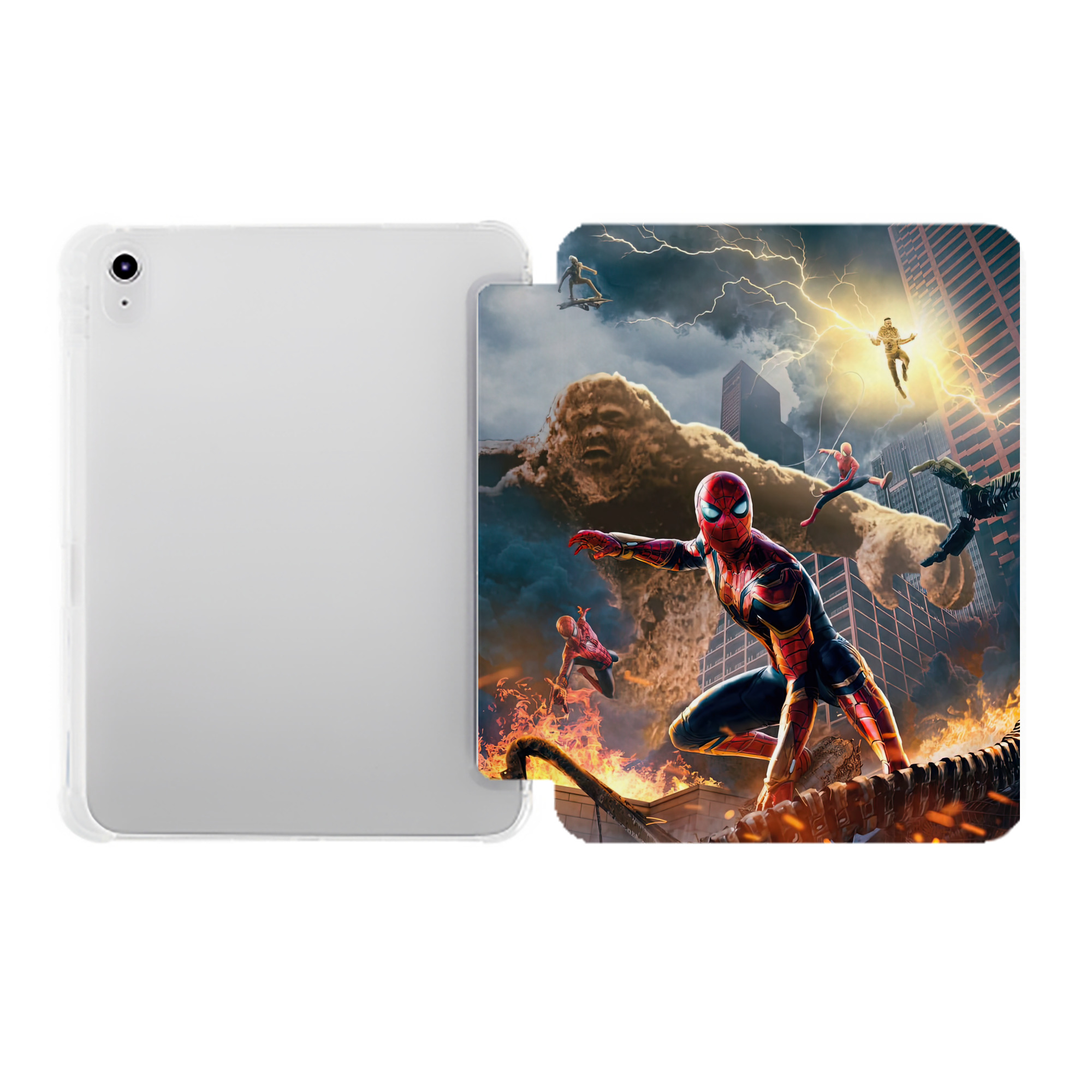 （画像用） Spider Man スパイダーマン IPad ケース ペン収納付き 三つ折りスタンド PUレザー×シリコン 対応機種9.5/10.5/10.9インチ